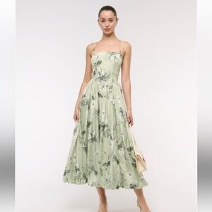 Floral Green Midi Dress